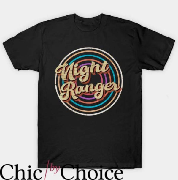 Night Ranger T Shirt Vintage Circle Line Color Shirt