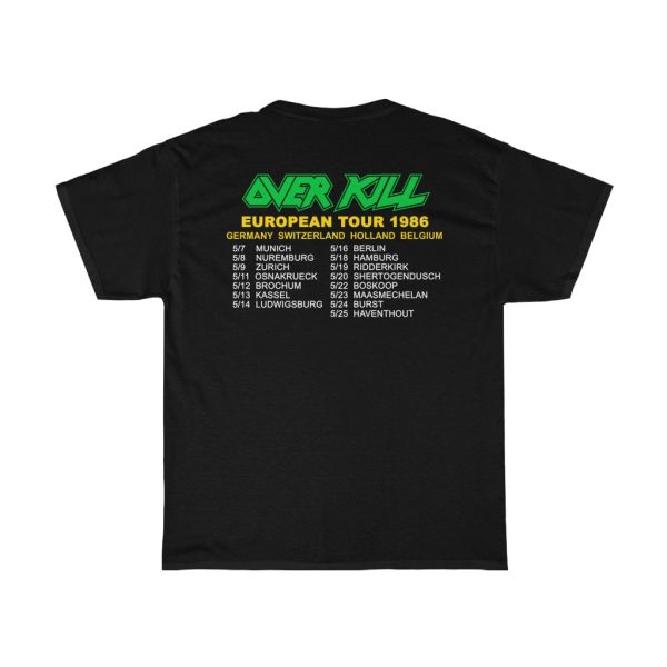 Over Kill Feel The Fire 1986 European Tour Shirt