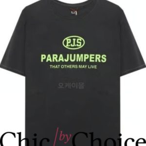 Parajumpers T-Shirt Green Logo P.J.S T-Shirt Trending