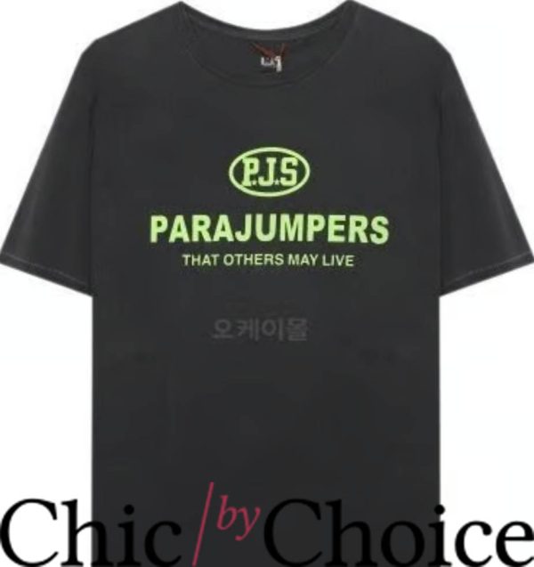 Parajumpers T-Shirt Green Logo P.J.S T-Shirt Trending