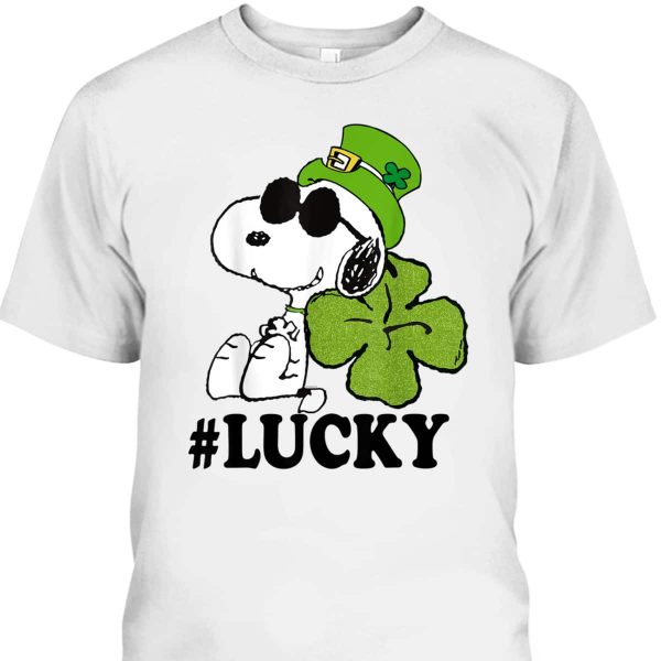 Peanuts Snoopy St Patrick’s Day T-Shirt Lucky Clover
