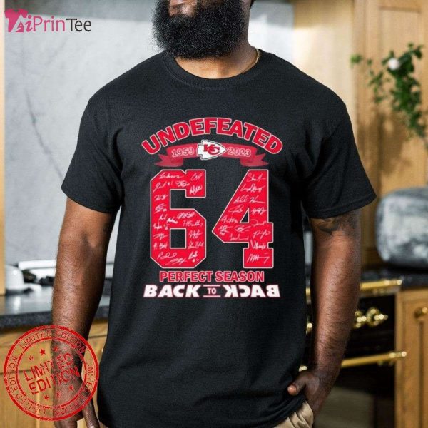 Perfect Season Kansas City Chiefs Back To Back 64 Years 1959-2023 T-Shirt – Best gifts your whole family