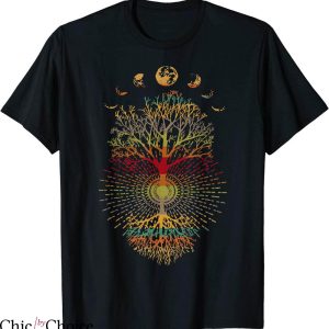 Phases Of The Moon T-shirt Retro 60s 70s Vibe Tree of Life