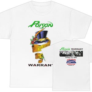 Poison Warrant October 16, 1990 Mid South Coliseum Custom Event Shirt Poison Warrant October 16, 1990 Mid South Coliseum Custom Event Shirt