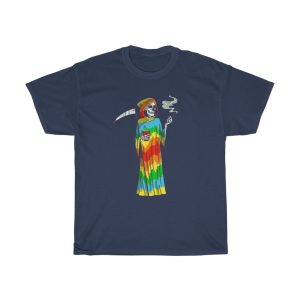Pot Head Grim Reaper Smoking Weed with Tye Dye Shirt 3