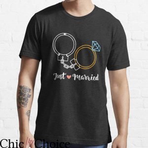 Prison Wife T-shirt Just Married Handcuff And Proposal Ring