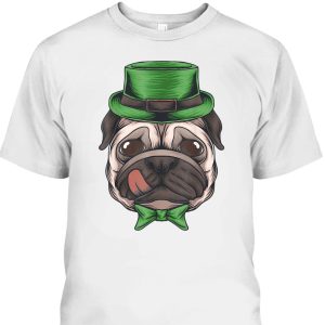 Pug Leprechaun St Patricks Day Dog Boys Men Irish Shamrock T-Shirt