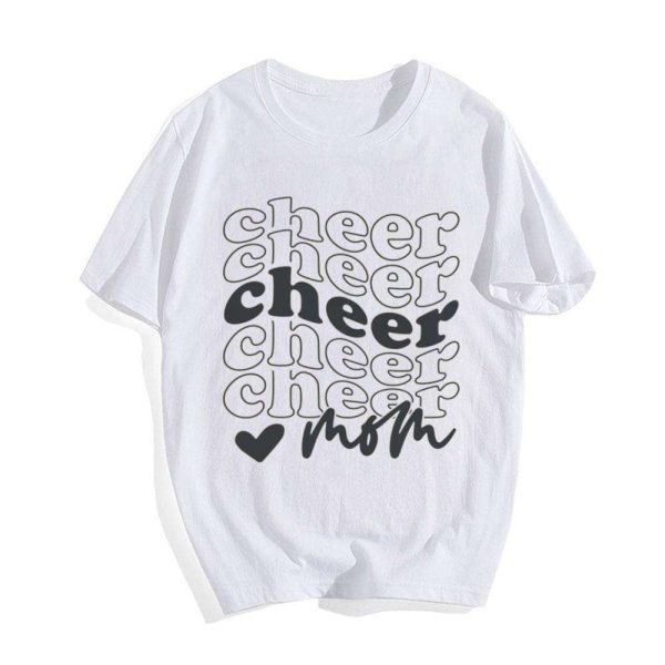 Retro Cheerleading Smiley Cheer Mom Birthday Gifts for Mom T-Shirt – Best gifts your whole family