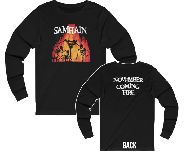 Samhain November Coming Fire Long Sleeved Shirt