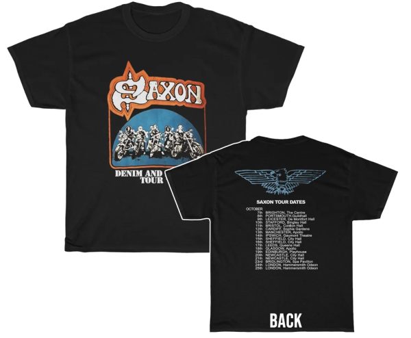 Saxon 1981 Denim and Leather European Tour Shirt