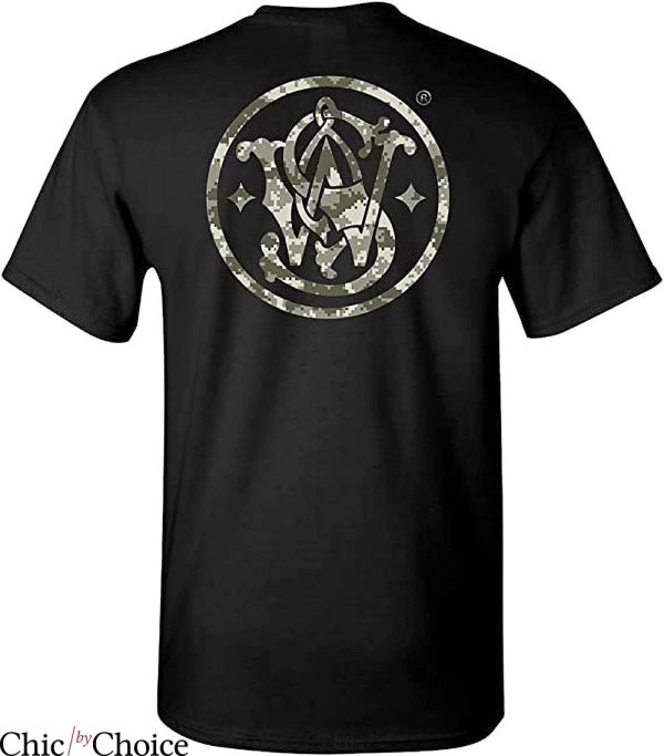 Smith And Wesson T-shirt Officially Licensed Circle SW Logo