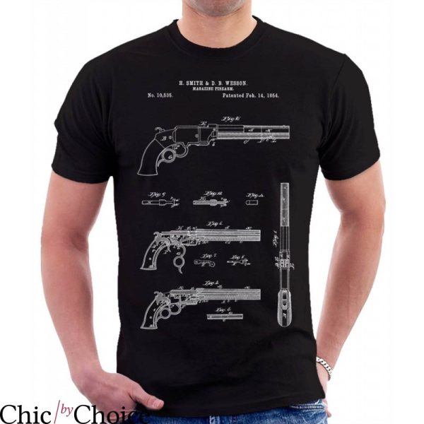 Smith And Wesson T-shirt Schematic Diagram Of The Gun SW