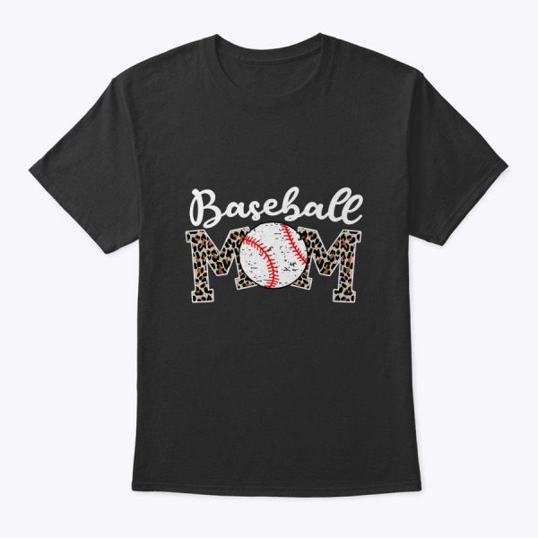 Softball Baseball Mom Leopard Tee Mother’s Day T-Shirt
