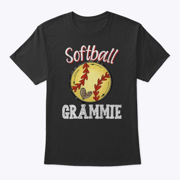 Softball Grammie Leopard Ball Funny Mother’s Day T-Shirt
