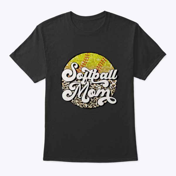 Softball Mom Leopard Mom Women Mother’s Day Mothers Gifts T-Shirt