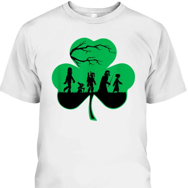 Star Wars Characters Silhouettes Shamrock St Patrick’s Day T-Shirt