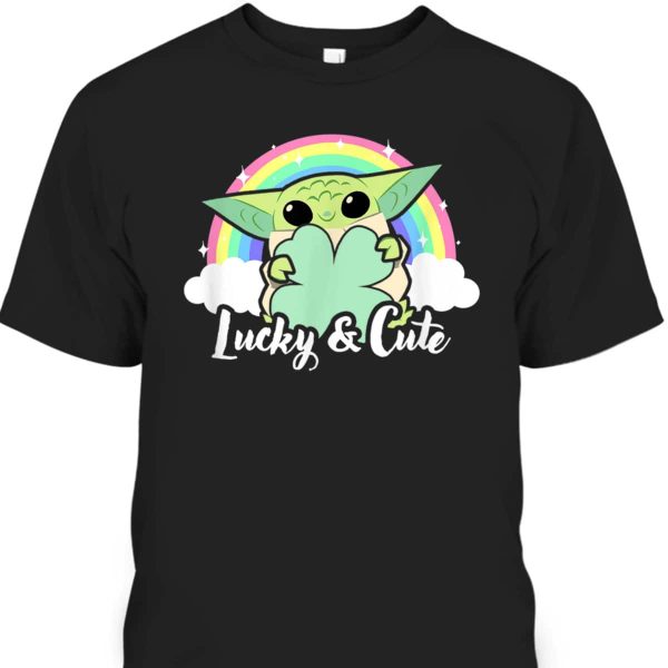 Star Wars St Patrick’s Day Grogu Rainbow Lucky & Cute T-Shirt