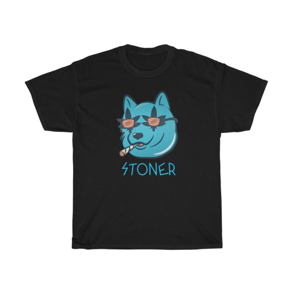 Stoner Dog Smoking with Marijuana Leaf Glasses Shirt
