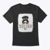 Teacher Life Bleached Shirt Teacher Life Royal Messy Bun T-Shirt