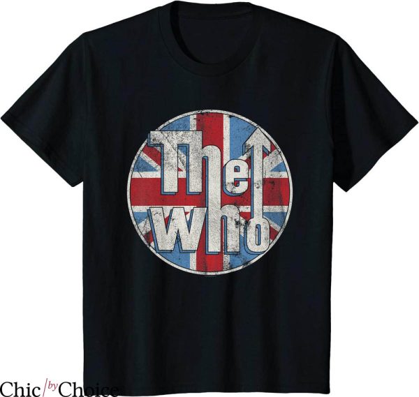 The Who Uk T-shirt Distressed Union Jack Circle Logo Rock