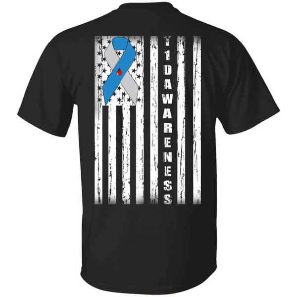 Type 1 Diabetes Awareness Support T1D Flag Ribbon T-Shirts, Hoodies, Long Sleeve