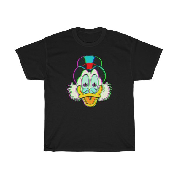 Uncle Scrooge McDuck Marijuana Leaf Eyes Stoner Shirt