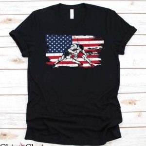 Usa Wrestling T Shirt Wrestling American Flag USA Wrestler