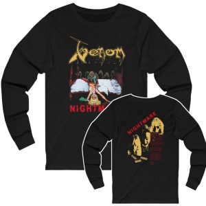 Venom Nightmare Cover with Lyrics on Back Long Sleeved Shirt Venom Nightmare Cover with Lyrics on Back Long Sleeved Shirt