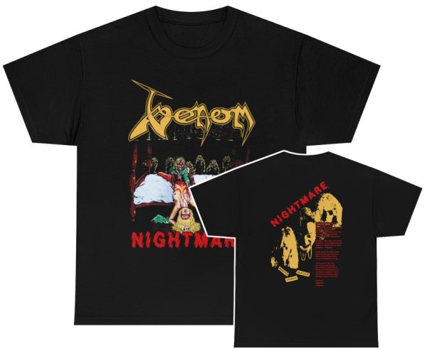 Venom Nightmare Cover with Lyrics on Back Shirt