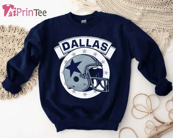 Vintage Dallas Football Ribbon Helmet T-Shirt – Best gifts your whole family