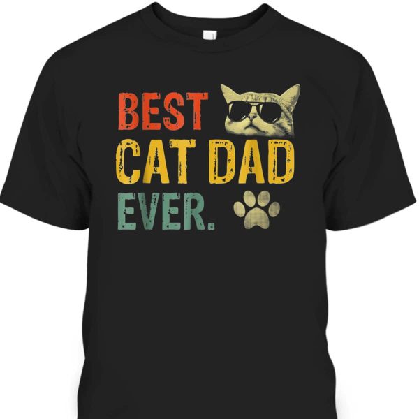 Vintage Father’s Day T-Shirt Best Cat Dad Ever