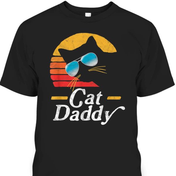 Vintage Father’s Day T-Shirt Cat Daddy Gift For Cat Lovers