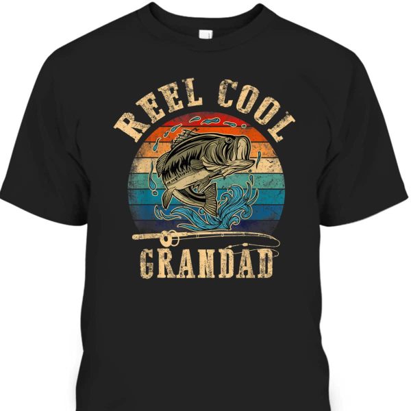 Vintage Reel Cool Grandad Father’s Day T-Shirt Gift For Fishing Lovers