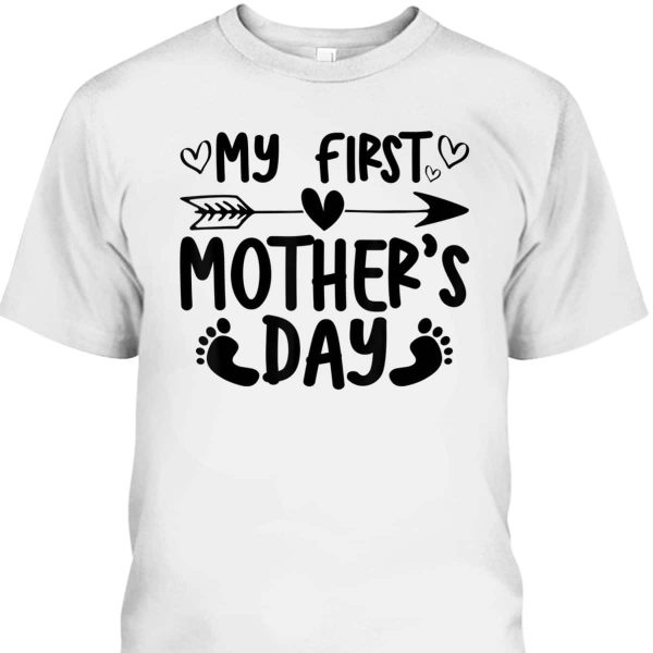 Women My First Mother’s Day Pregnancy T-Shirt Announcement Pregnant Tee