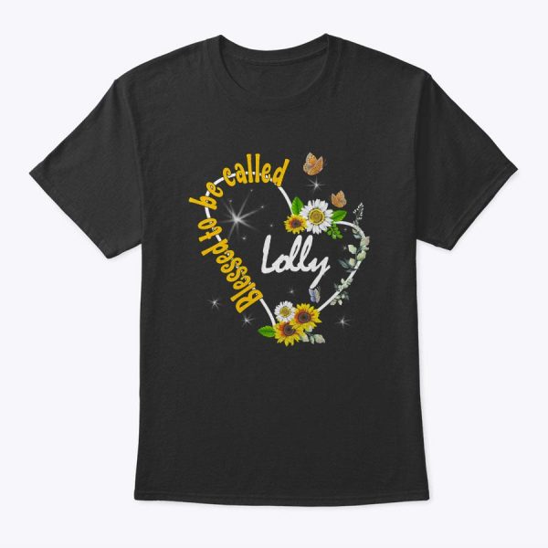 Womens Blessed To Be Called Lolly Heart Thanksgiving Christmas Gift T-Shirt