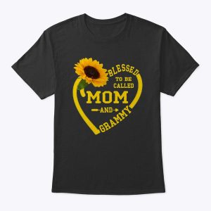 Womens Blessed To Be Called Mom And Grammy Mothers Day Sunflower T-Shirt