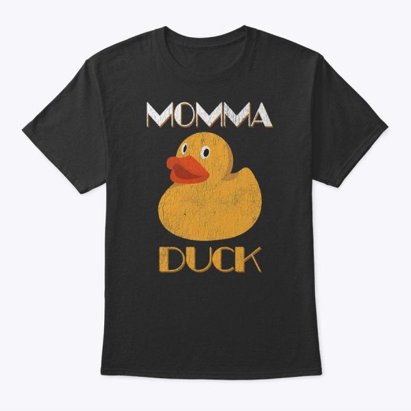Womens Funny Momma Duck Farm Animal Distressed Design Mother’s Day T-Shirt