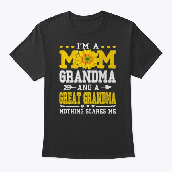 Womens I’m A Mom Grandma Great Grandma Mother’s Day Sunflower Women T-Shirt