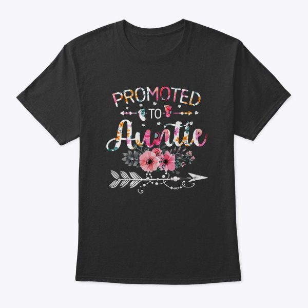Womens Promoted To Auntie Shirt Funny New Grandma Mothers Day T-Shirt