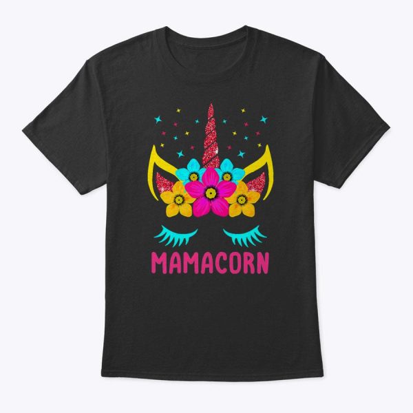 Womens Womens Funny Mamacorn Unicorn Costume Mom Mother’s Day T-Shirt