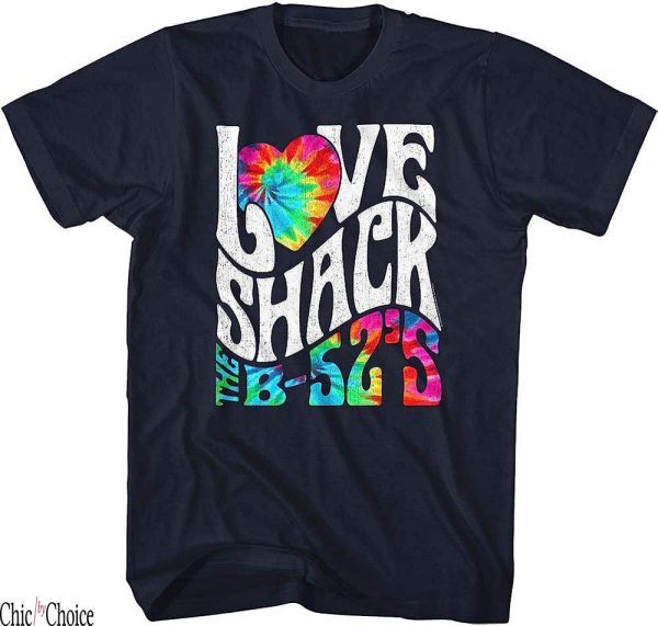 B 52s T-Shirt Band Love Shack Tie Dye Logo