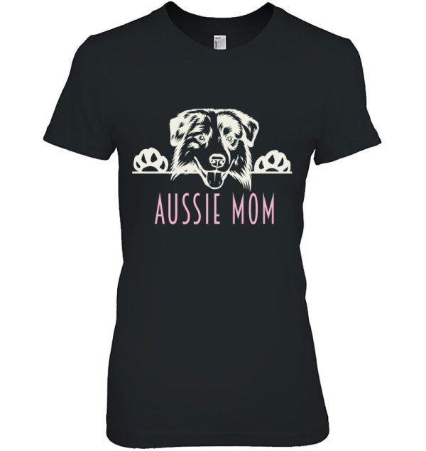 Aussie Mom With Australian Shepherd Dog