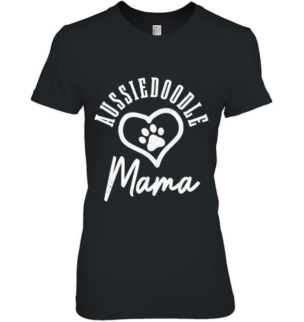 Aussiedoodle Mama Paw Heart Funny Cute Vintage Dog Mom Pullover