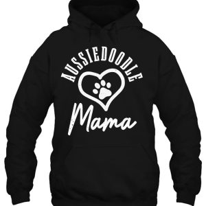 Aussiedoodle Mama Paw Heart Funny Cute Vintage Dog Mom Pullover 3