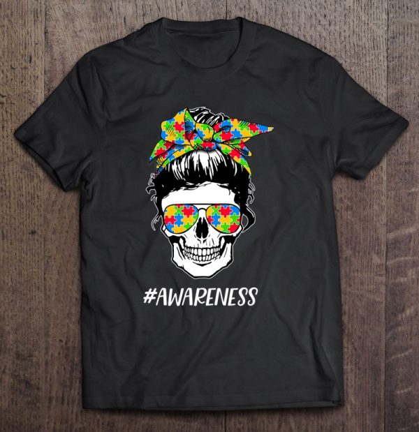 Autism Awareness Mom Life Skull Autism Mom Mama Womens