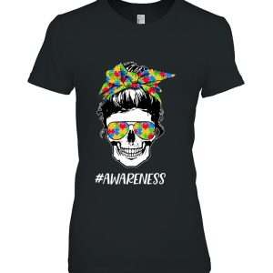 Autism Awareness Mom Life Skull Autism Mom Mama Womens