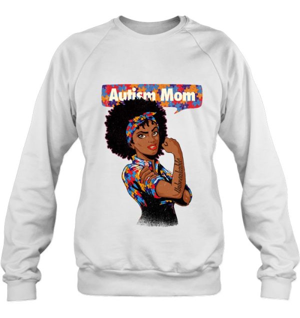 Autism Awareness Strong Mom Afro Mother Black Women Autism