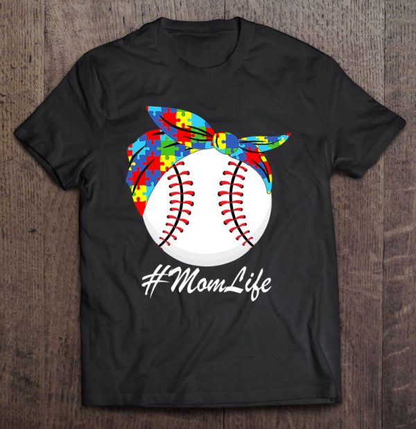 Autism Mom Baseball Messy Bun Autism Awareness