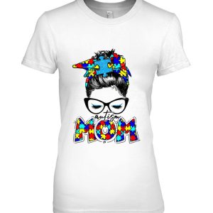 Autism Mom Child Messy Bun Awareness April And Mother’s Day