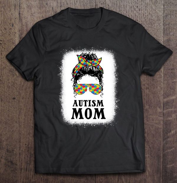 Autism Mom Curly Messy Bun Autism Awareness Mom Black Women